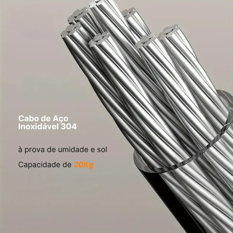 Varal Invisível Retrátil de Aço inox - Tazzi🔥 QUEIMA DE ESTOQUE VERÃO